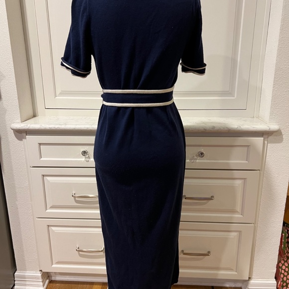 J. Crew Merino Wool Cotton Navy Button Up Knit Midi Dress (size xs) - Picture 5 of 6